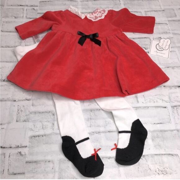 Little Me Baby Girls 2 Piece red Holiday Dress Set New size 3 months - Picture 1 of 6